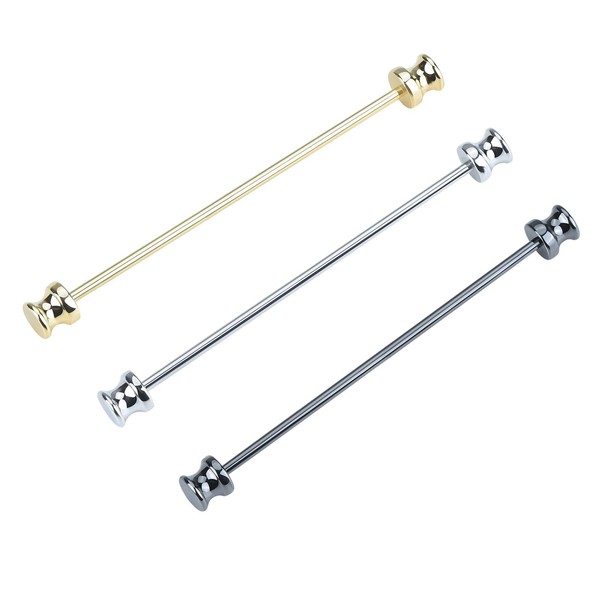 3PCS Men's Classic Brass Shirt Collar Bar Tie Pins Set