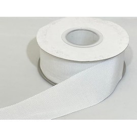 2 metres of 38mm White Petersham Traditioanl Rayon Ribbed Ribbon Double Sided Milliners 38 mm 3.8cm