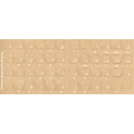 Aramedia Chinese - Bopomofo Transparent Keyboard Stickers - Labels - Overlays with White Characters for Black Computer Keyboard