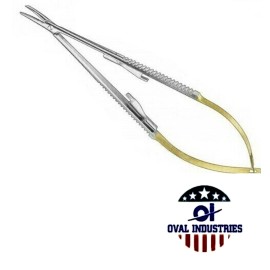 Oval Industries Castroviejo Needle Holder 7" Curved T/C – German Grade Surgical Instruments