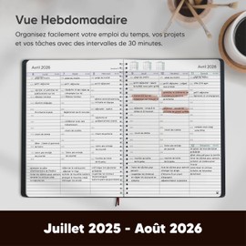 SmartPanda 2025 2026 Diary - Weekly Planner A4 - French