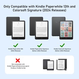 [2-Pack] PET Matte Anti-Blue Light Anti-Glare Screen Protectors for 7" All-New Kindle Paperwhite 12th Generation-2024 or Kindle Colorsoft Signature Edition 2024 7 inch 2024 Released, HD Clarity, Anti-Scratch, Anti-Blue Light,Bubble-Free Protective Films