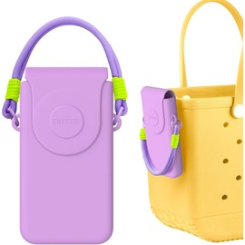 OUTXE - Soporte para teléfono celular, silicona, compatible con todas las bolsas Bogg, funda para teléfonos celulares, accesorios para bolsas de playa, color morado claro