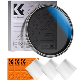 K&F Concept 37mm Variable ND Filter, ND2-ND32, 5-Level Dimming, X-ray Control, Variable, 18 Layer Coating, 3 Cleaning Cloths Included, Ideal for Landscape Photography (NANO-K Series)