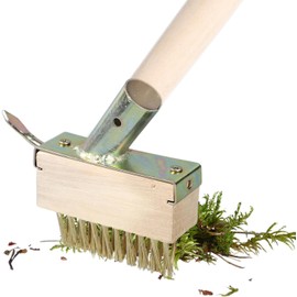 LimCryspp Wire Weeding Brush Remover, Garden Weeding Tool, Carpet Moss Remover Brush, Wire Rag Brush Crease Wire-Brush Weeding Scraper, Removable Wire-Brush Weeding