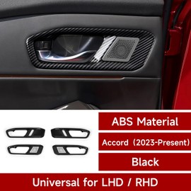 BRMYL Car Inner Door Handle Frame Decals for 2023 2024 2025 Honda Accord 11th Gen Accessories ABS Carbon Fiber Interior Stickers