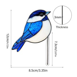 GeryVtee Bird Acrylic Stakes 4.5 Inch Colorful Garden Decoration Acrylic Plant Label Signs for Flower Pot Planter House Decors Indoor Outdoor Plant Pot Decoration (Bird 1)