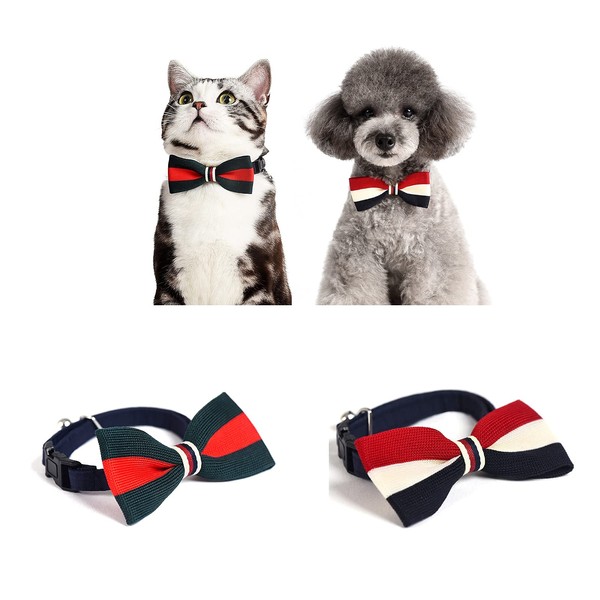 Arisuno Cat and Dog Collars, Set of 2, Includes Bell,