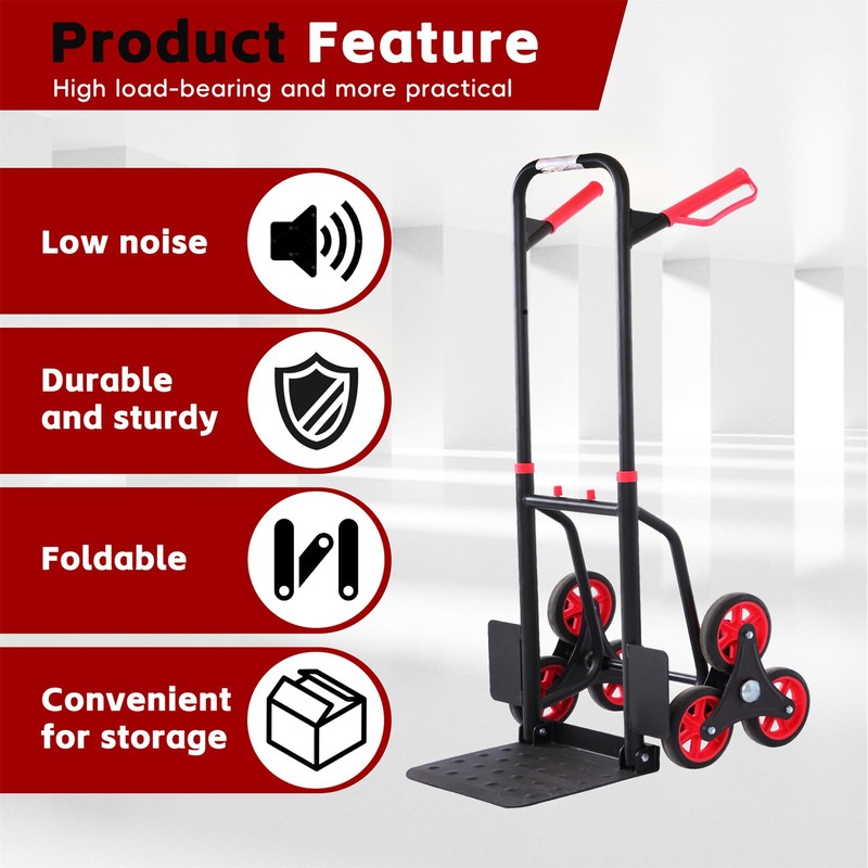 findmall Heavy Duty 440lb Stair Hand Truck Folding Dolly Cart