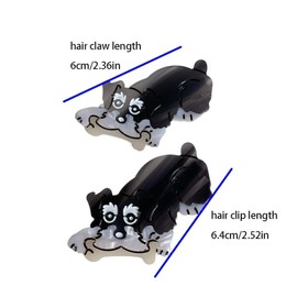1Pc Black Dog Hair Claw Clip,Acetate Chew Bone Schnauzer Dog Hair Claw,Women Animals Hair Clips,Duckbill Clips,Hair Pins Hairgrips Hair Clips Hair Accessories(duckbill clip)