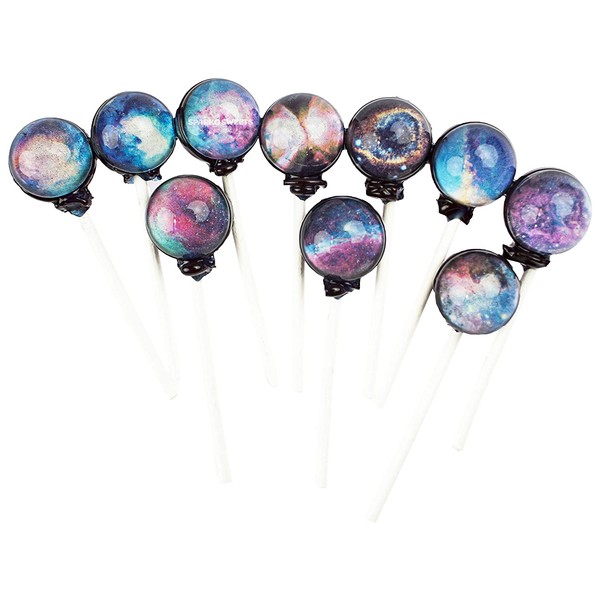 Galaxy Lollipops Cosmos Designs Gift Pack, Handcrafted in USA, Watermelon Flavor, 2 Pounds, 10 Lollipops, Sparko Sweets