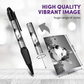 Beautiful and comfortable Set of 2 Matching Pens BW - Happy Husky Malamute Wolf Dog #36800