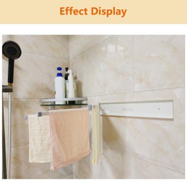 CHAXIDU Foldable Towel Rack,Space Saving Wall Mounted Swivel Towel Rack, Stainless Steel Swing 3-Arm Towel Bar for Bathroom or Kitchen Storage(White)