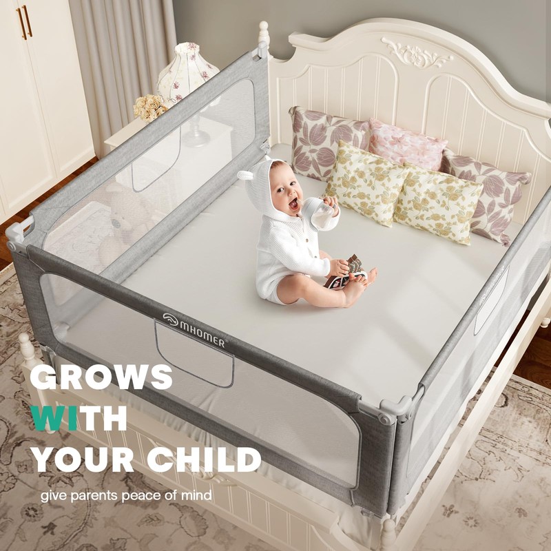 Bed Rail for Toddlers, 2 Minutes Quick Assembly Foldable Bed