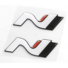 Hyundai 9999Z057168 Lettering N Logo Batch Emblem, 2-Piece, White