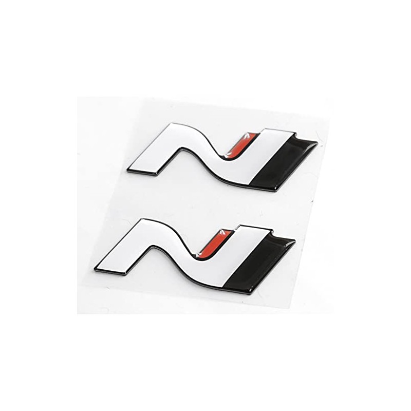 Hyundai 9999Z057168 Lettering N Logo Batch Emblem, 2-Piece, White