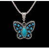 Boho Butterfly Necklace and Earring Set - Turquoise, Teal