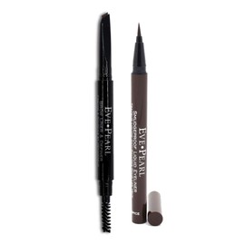 EVE PEARL Brow Liner and Definer Duo Eye Makeup Kit Liquid Eyeliner Long Lasting Brow Pencil Set- Brown Espresso