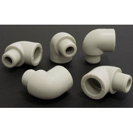 AERZETIX - C66874 Set of 5 90° Elbow Pieces Male-Female Diameter 20 mm PN25 Made of PPR / Polypropylene / for Welding - Sleeve, Reducer, Fitting, Sanitary, Water Installation, Water Supply