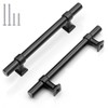 GOBEKOR 1 Pack Cabinet Handle Matte Black Kitchen Cabinet Pull