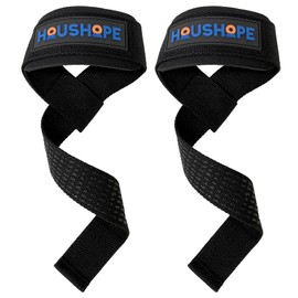 HOUSHOPE Weight Lifting Straps 2 Pack, Cotton Lifting Strap for Men & Women Gym Straps Weight Lifting Cushions Wrists for Weightlifting, Powerlifting, Bodybuilding, Strength Training, Gym, Deadlift, Workout
