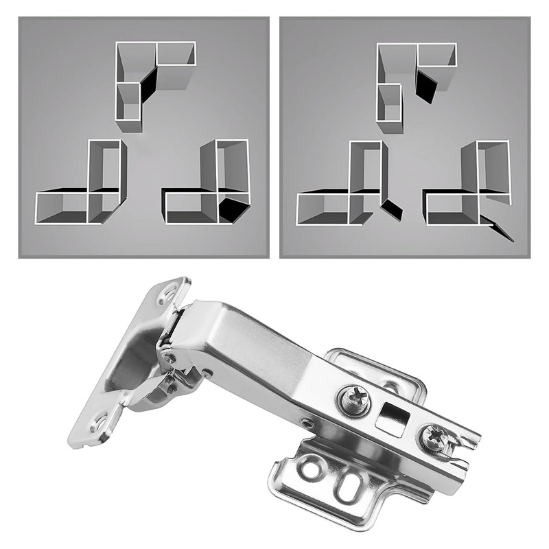 eMagTech 4PCS 45 Degree Fixed Hinges Cabinet Hinge Hydraulic Damper
