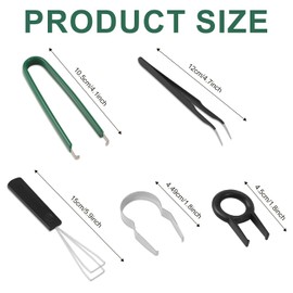 Set of 5pcs Keyboard Cleaning Tools, Keycap Remover Key Switch Puller Keycap Puller Kit with Keycap Tweezers for Hot Swappable Mechanical Keyboards