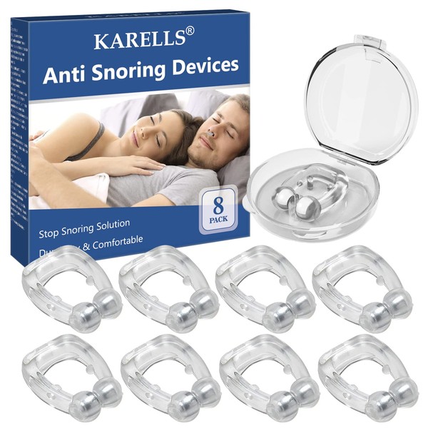 Anti Snoring Devices,Nose Relief Nasal Dilator,Silicone Magnetic Anti Snore Clips for Removal of Noise While Sleeping,Sleep Aid Relieve Snore for Nasal Breathers 8PC