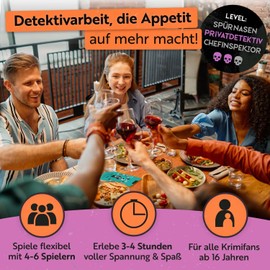 Gourmet Criminelle® Crime Dinner for Home, 4-6 People, Mysterious Murder Case, Mask Murder on the Eiffel Tower for Your Crime Dinner Party, Exciting Crime Dinner Game from 16 Years, 4-6 Players