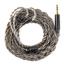 EZ EAR KBEAR DarkJade IEM Cable in Ear Monitor Cord with Silver-Plated Plug for KZ ZS10PRO/ZS12 PRO X/EDX PRO/ZSN PRO X/CASTOR/AS16 PRO/AS24/ZAR/ZAS/ZAX,CCA CRA/C10 (3.5mm-Without mic, Gray, QDC)