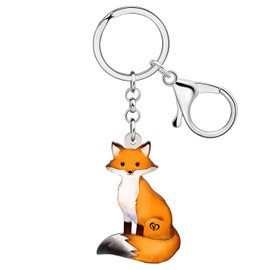 DUOWEI Acrylic Cute Anime Fox Keychain Key Ring Animal Fox Gifts for Women Girls Car Keys Wallet Backpack Accessories Charms (Yellow)