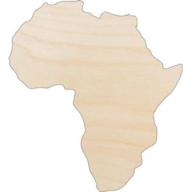 Continent Africa - Laser Cut Out Unfinished Wood Craft Shape WLD26 12" / 1/4" thick
