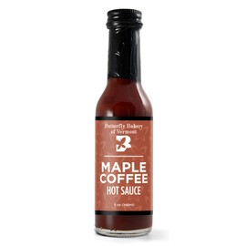Butterfly Bakery of Vermont - Maple Coffee Hot Sauce, Medium Heat, Smoky, Sweet & Savory, Made with Vermont-Grown Red Jalapeños, Maple Syrup, and Dark Roasted Coffee - Vegan & Vegetarian, 5 fl oz