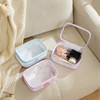 RSRSLEII Cute Clear Makeup Bag with Bow Pattern,Transparent Nylon Travel