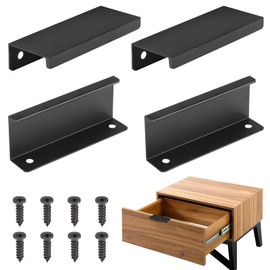 4 PCS Tirador de Puerta Mueble Ocultas Invisibles Manija Incrustada el Hogar Jaladeras para Cajones Cocina Armario Metal Botón Mango Armario Sala de Estar etc (80mm/3.15")