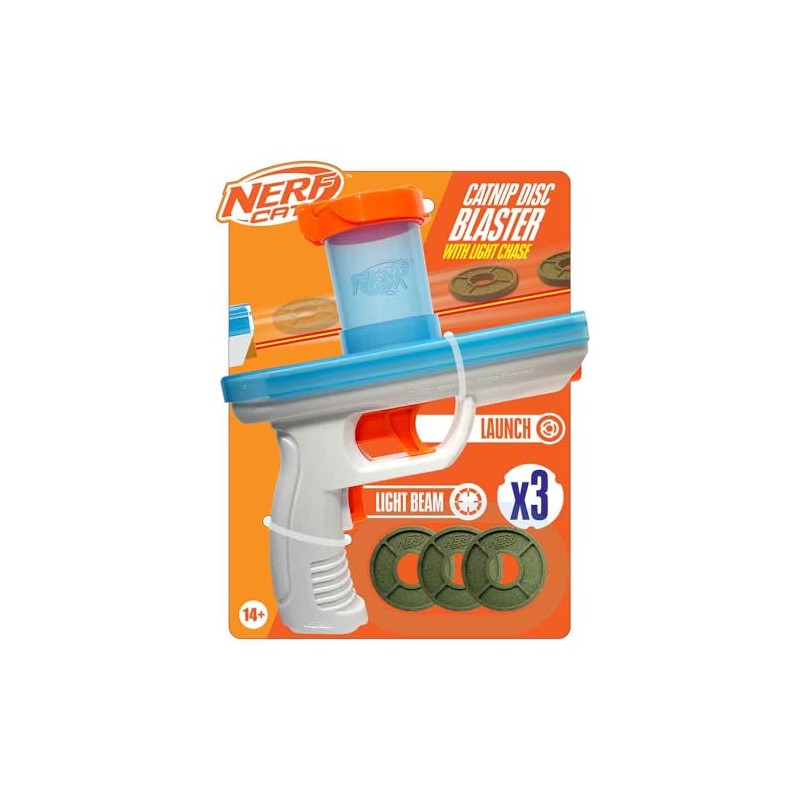 Nerf Cat 7.88in Catnip Blaster with 3 Catnip Disc 3-Pack