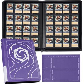 Binder for Lorcana Cards, Premium 16 Pocket Trading Card Album with Sleeves Compatible with 1024 Lorcana Cards, Tokens and Rules sheet - Classic Purple