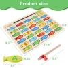 Magnetic Wooden Fishing Game Toy for Toddlers, Alphabet Fish Catching