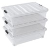 Parlynies 50 Quart Large Under Bed Storage Box, Clear Plastic