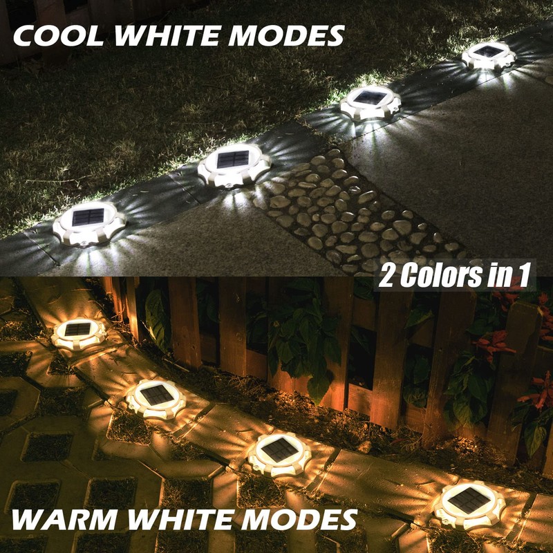 SIEDiNLAR Solar Deck Lights Outdoor 2 Modes LED Dock Driveway