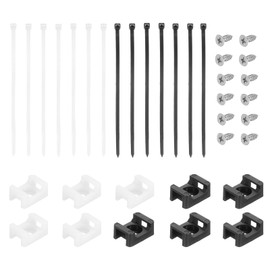 DMiotech 150Pcs Magnetic Zip Tie Mount with 6" Cable Zip Ties and Tapping Screw Organizer Holders Clamps Multipurpose Cable Tie Holder Set for Cable Wire Tubing Sleeving Conduit,White Black