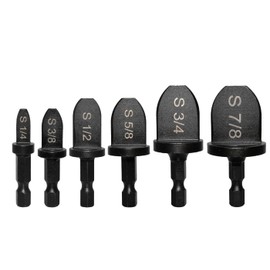 SeonFook 6 PCS Swaging Tool Drill Bit Set 1/4-Inch Hex Shank HVAC Tool Copper Pipe Flaring Bits Portable Tube Expander Drill Bit Repairing Kit (1/4'', 3/8'', 1/2'', 5/8'', 3/4'', 7/8'')