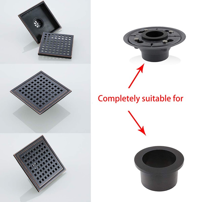 SEABEFORE Oil Rubbed Bronze Shower Drain Square Shower Drain 6