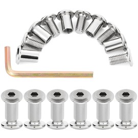 Xrfoiniu 50Pcs M8x15mm Silver Furniture Bolts Barrel Nut & Bolt Set - Ideal for Industrial Machinery Repairs Offering Exceptional Strength(50, M8x15mm)