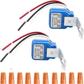 DKARDU 2 pcs AC DC 12V 10A Auto on Off Photocell Light Switch Light Sensor Switch Dusk Sensor Night Light Sensor Photoswitch Light Sensor Switch with Wiring Cap
