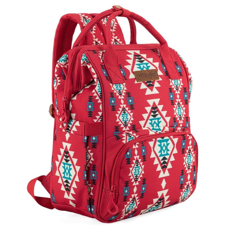 Wrangler Western Diaper Bag Aztec Backpack Organized Daypack-Cowgril Fashion:_Brown