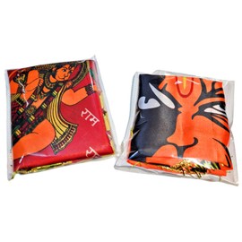 Hanuman Ji Face Printed Cloth Flag Jhanda Flag for Pooja |Jai Shree Ram Hanuman Ji Cloth Flag Jhanda Printed Hanuman ji dwaj/Jhanda Triangle for Home Temple & Outdoor Normal Size Flag | Hanuman Ji