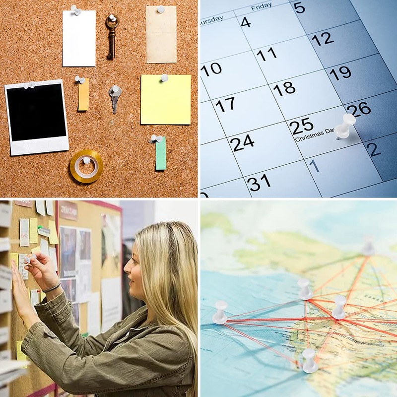 YOYUSH Push Pins, 100 Pcs Reusable Drawing Pins with Solid