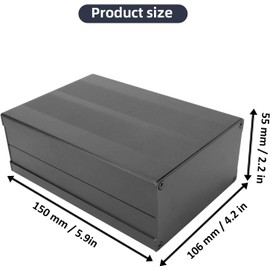 Telituny Aluminium Housing Electronics, 55 x 106 x 150 mm DIY Junction Box Housing Empty Housing Aluminium Housing Box Junction Box Aluminium Housing Project Box for Controller GPS Circuit Board