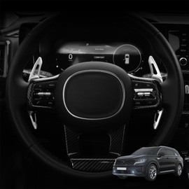 Steering Wheel Paddle Shifter Extension, Steering Wheel Shift Paddle Extended Shifter Trim Cover, Compatible with Kia Sorento 2024-2026 Accessories (Silver)